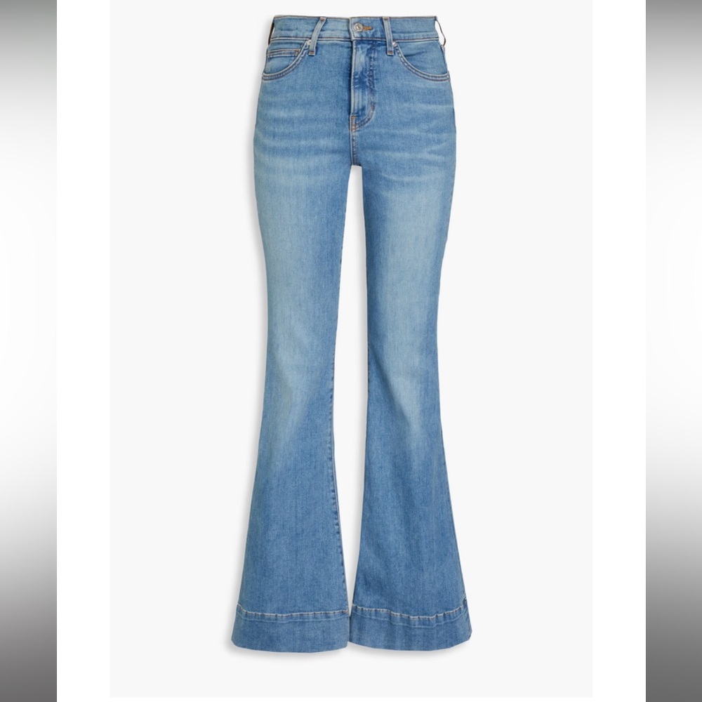 Veronica Beard Sheridan High-Rise Flare Jeans in Blue